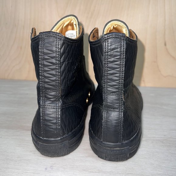 Converse Chuck Taylor CT All Star Alpha Hi Leather Black/Gold Women's 8.5 - Picture 4 of 10